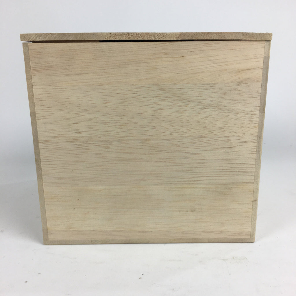 Japanese Wooden Storage Box Pottery Vtg Hako Inside 21.5x21.3x20cm WB815