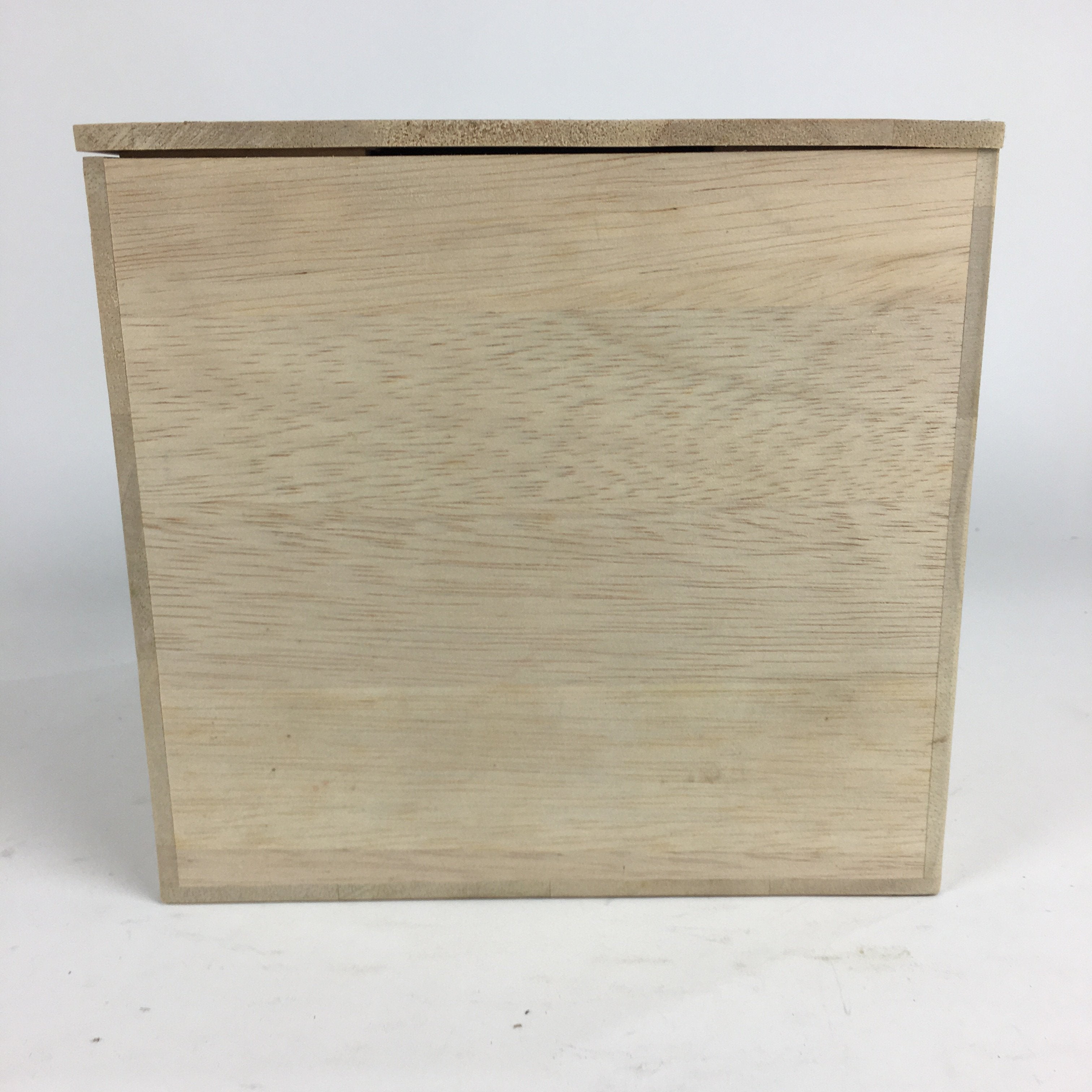 Japanese Wooden Storage Box Pottery Vtg Hako Inside 21.5x21.3x20cm WB815