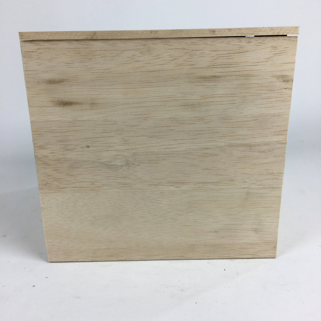 Japanese Wooden Storage Box Pottery Vtg Hako Inside 21.5x21.3x20cm WB815