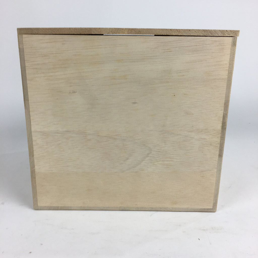 Japanese Wooden Storage Box Pottery Vtg Hako Inside 21.5x21.3x20cm WB815