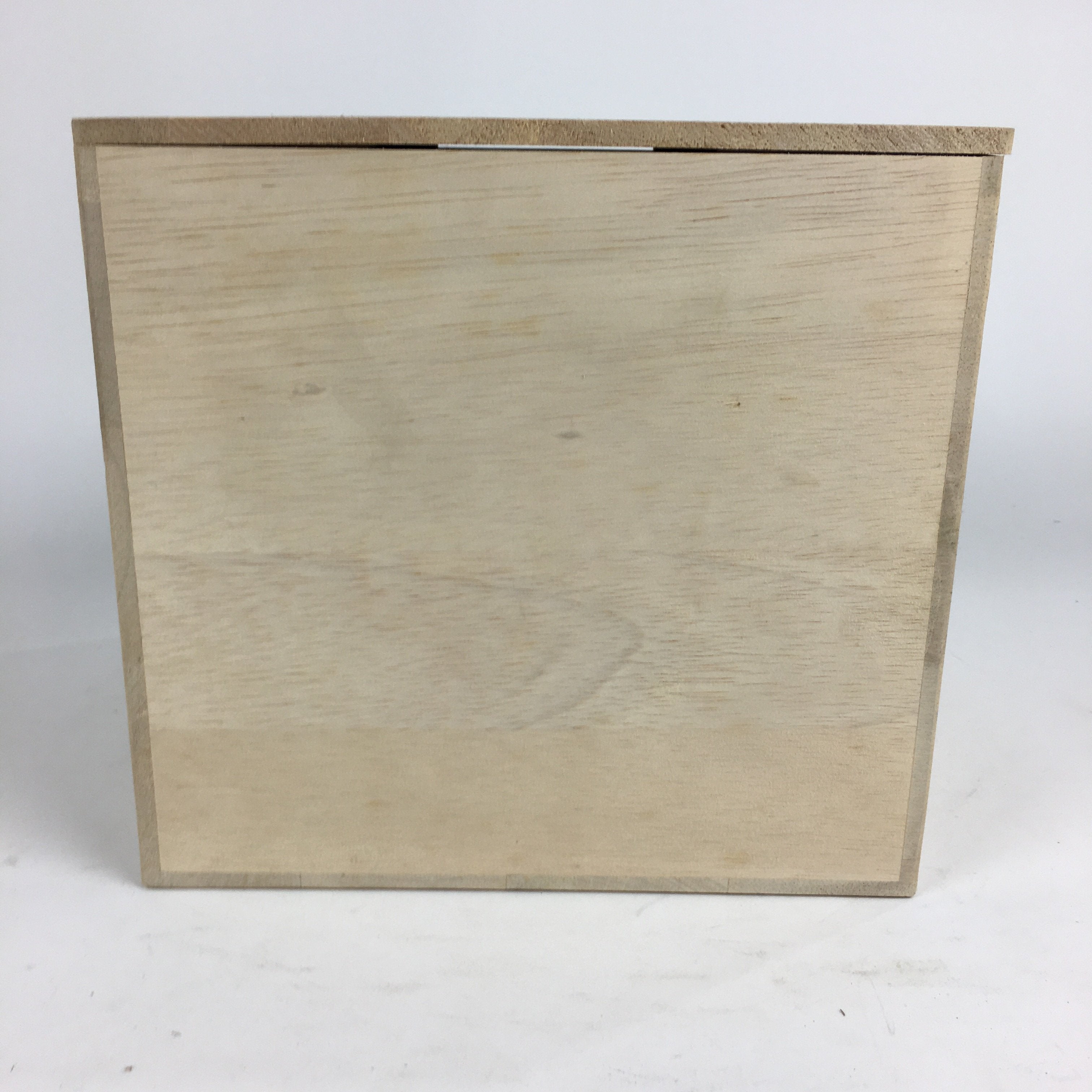 Japanese Wooden Storage Box Pottery Vtg Hako Inside 21.5x21.3x20cm WB815