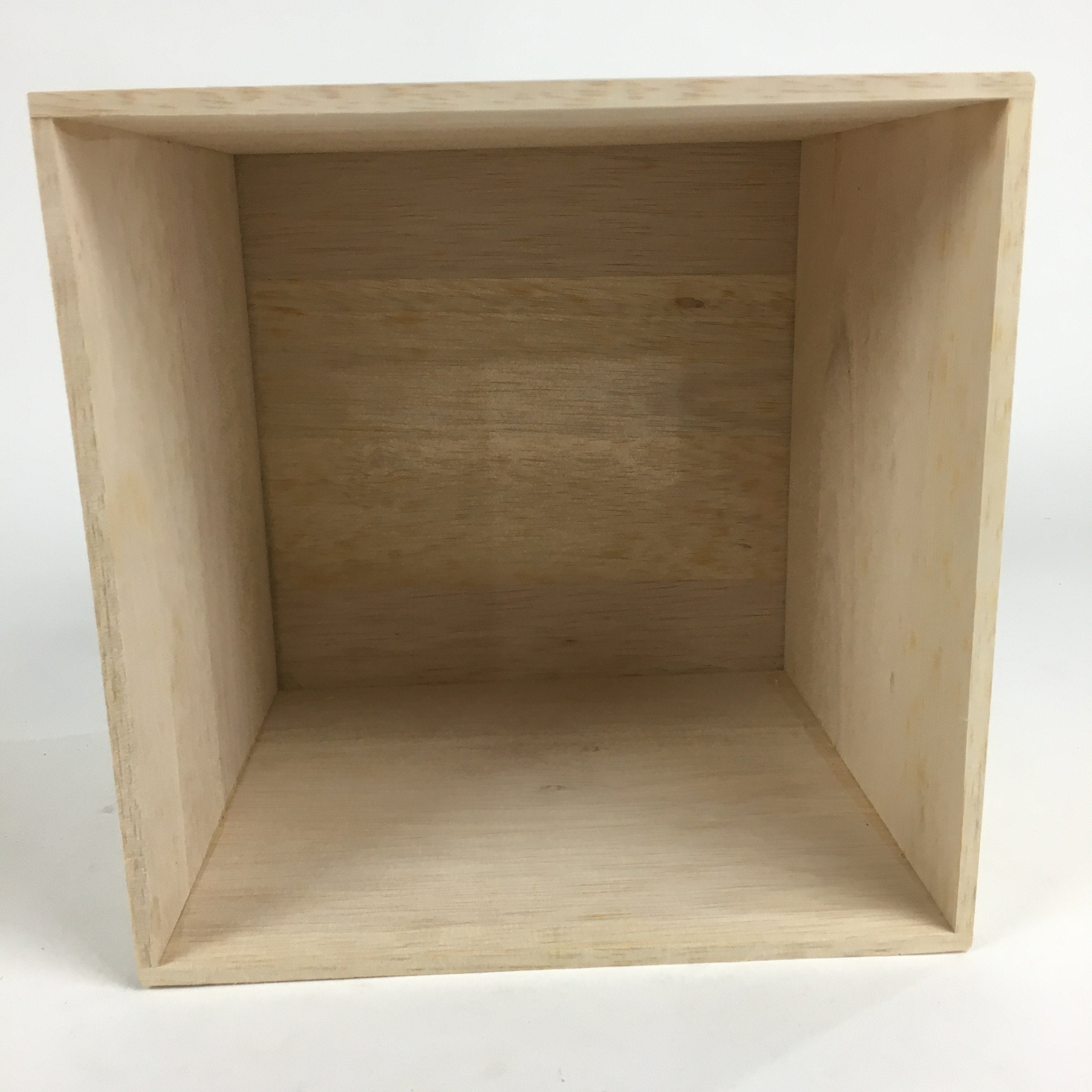 Japanese Wooden Storage Box Pottery Vtg Hako Inside 21.5x21.3x20cm WB815