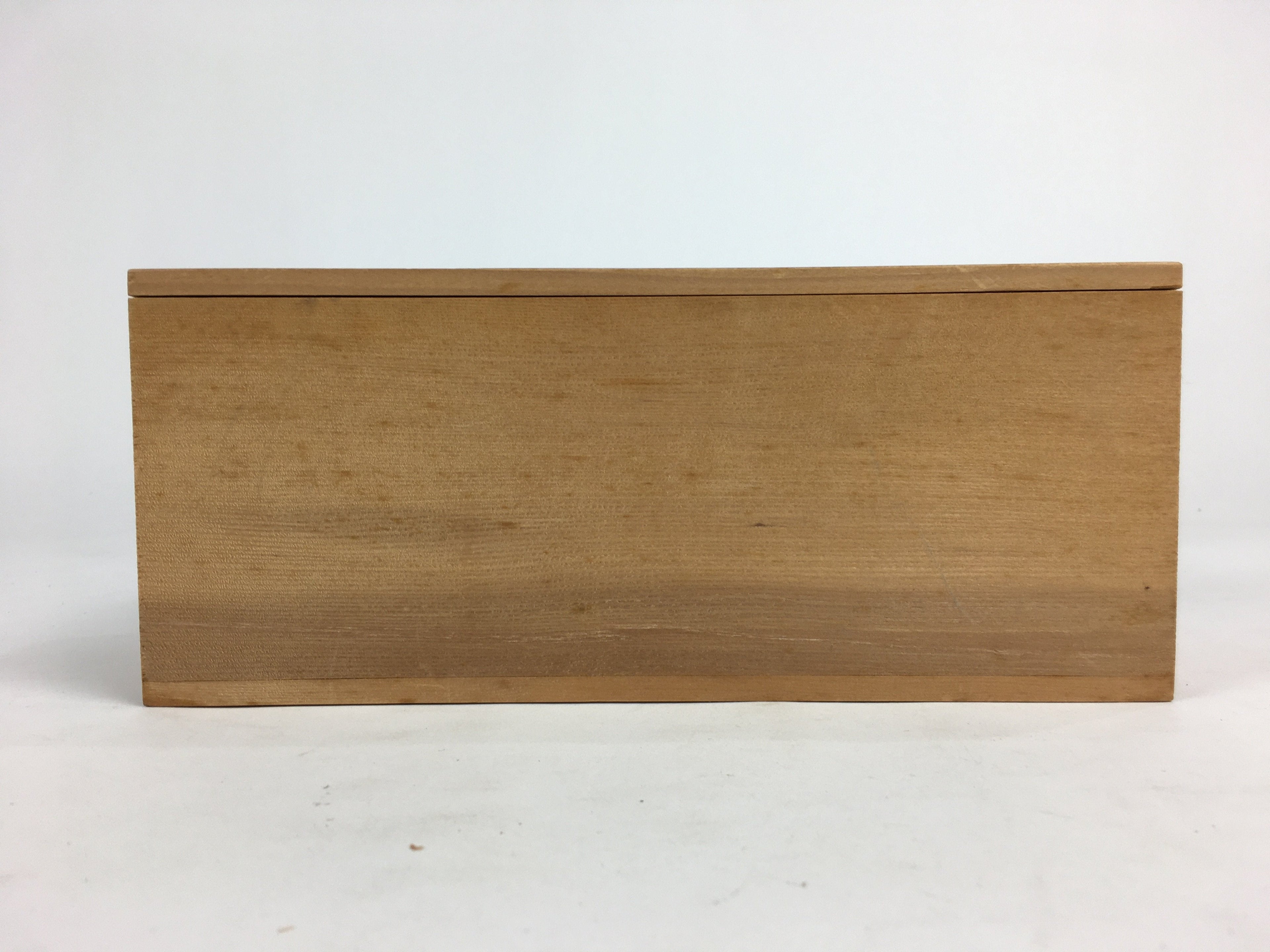 Japanese Wooden Storage Box Pottery Vtg Hako Inside 23.3x9x9cm WB827