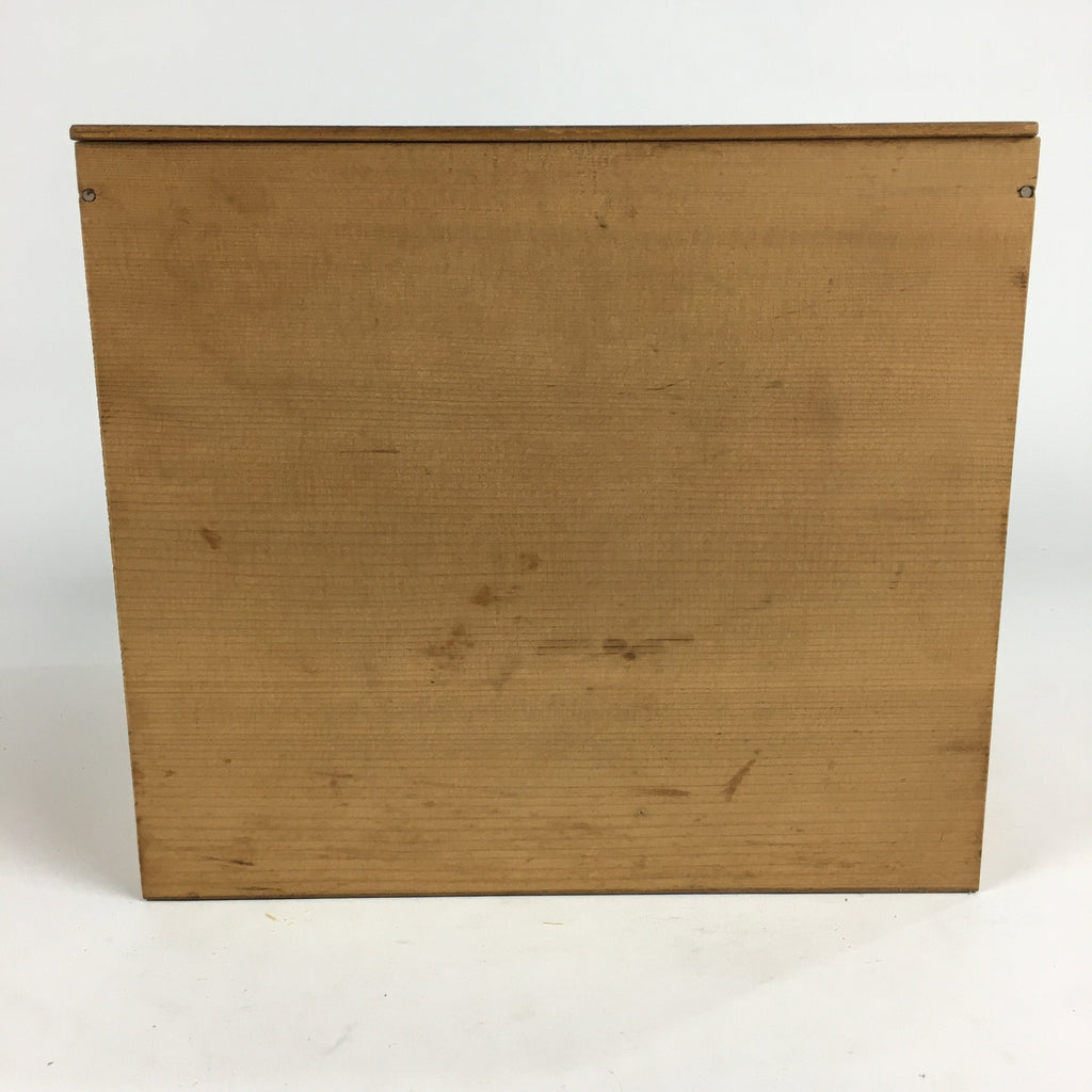 Japanese Wooden Storage Box Pottery Vtg Hako Inside 25.2 x25.2 x22.7cm WB813