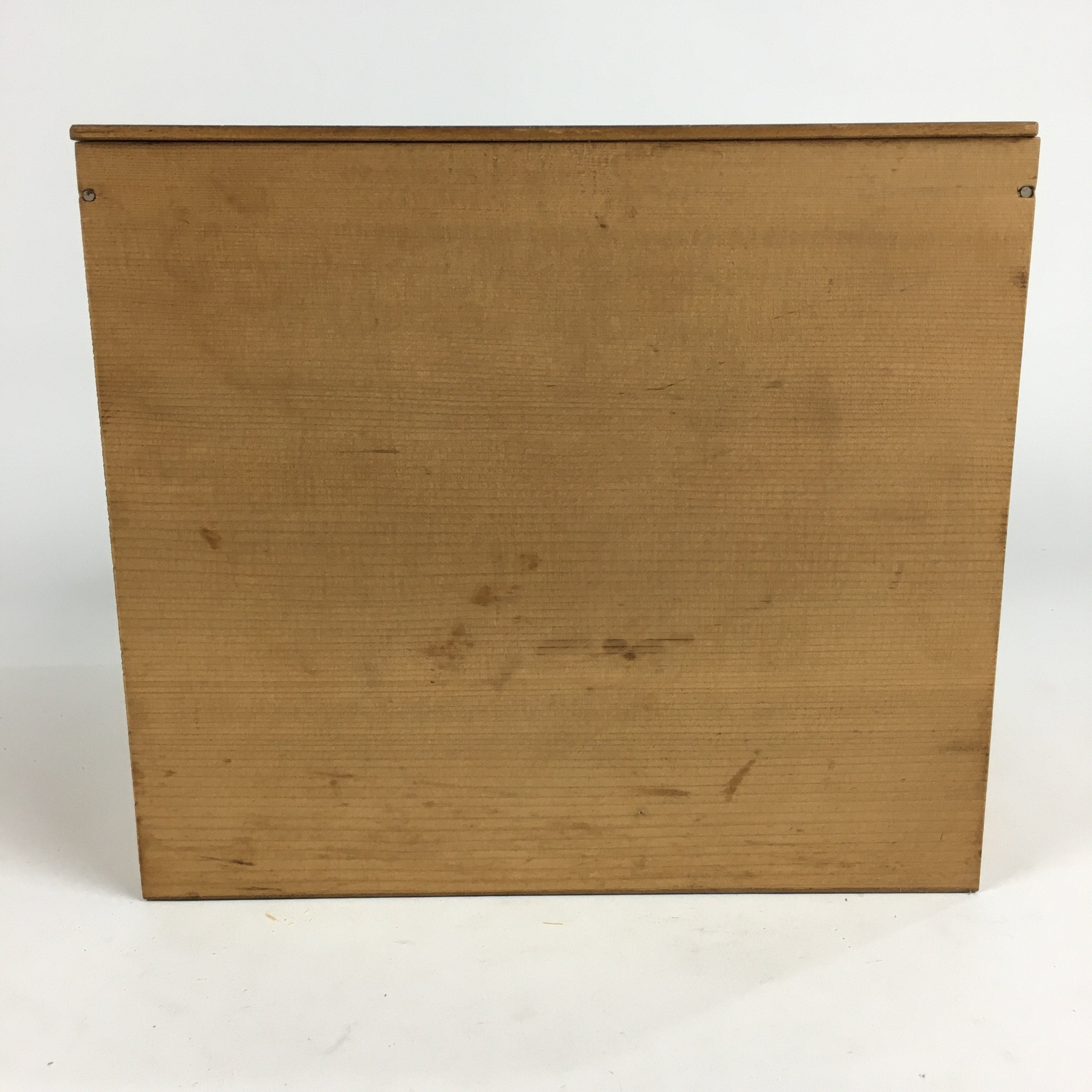 Japanese Wooden Storage Box Pottery Vtg Hako Inside 25.2 x25.2 x22.7cm WB813
