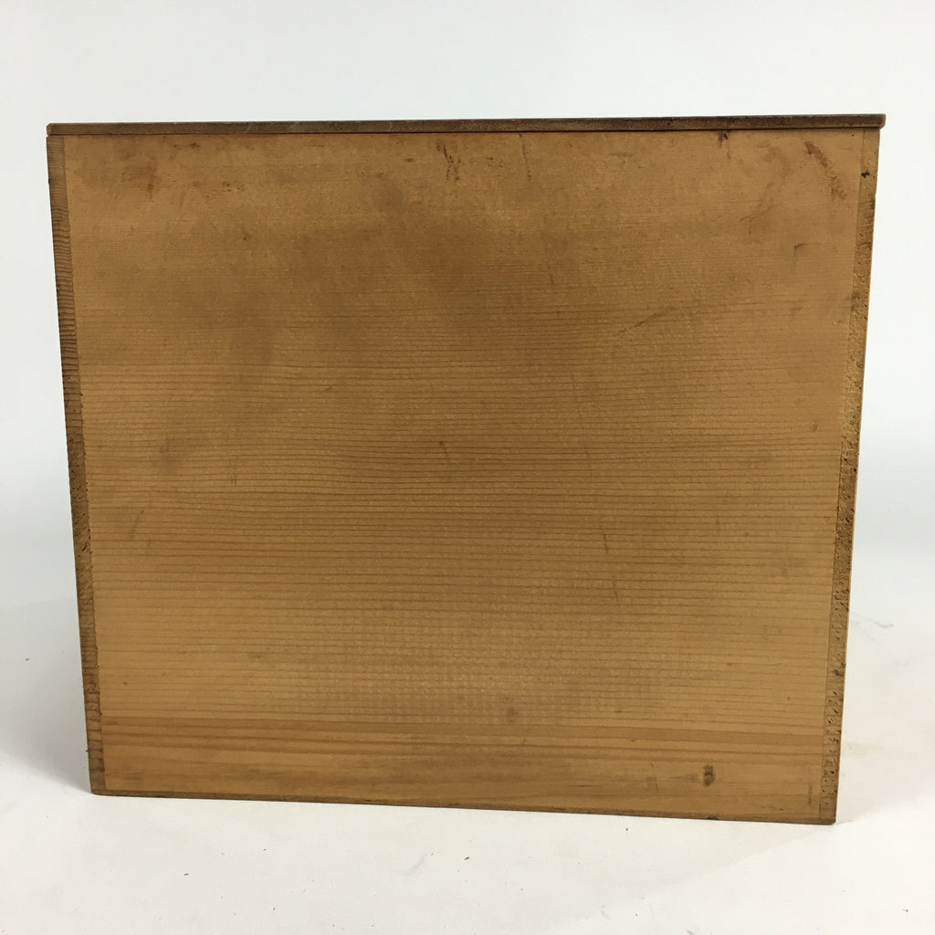 Japanese Wooden Storage Box Pottery Vtg Hako Inside 25.2 x25.2 x22.7cm WB813