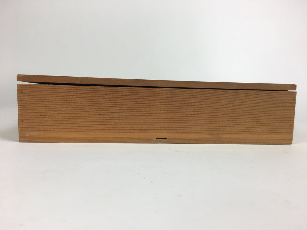 Japanese Wooden Storage Box Pottery Vtg Hako Inside 32.7x32.7x5.5cm WB792