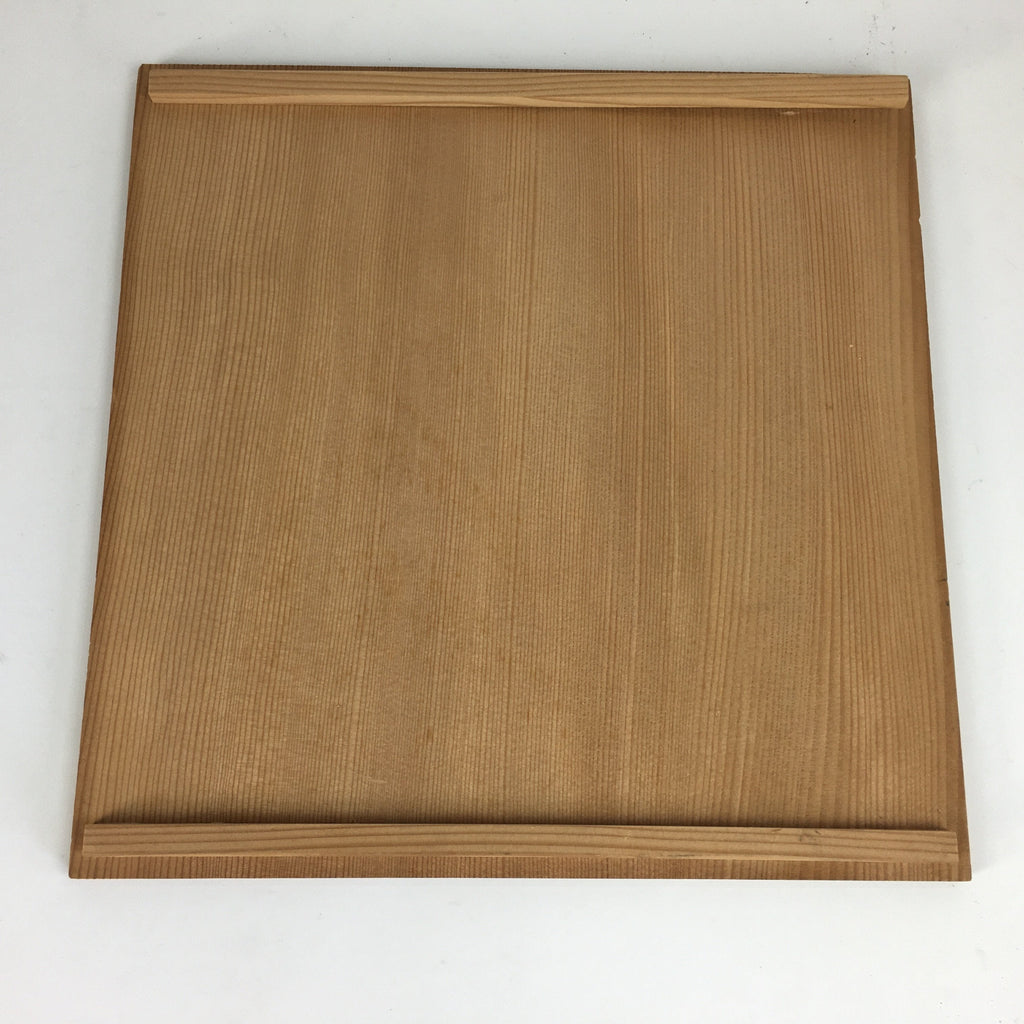 Japanese Wooden Storage Box Pottery Vtg Hako Inside 32.7x32.7x5.5cm WB792