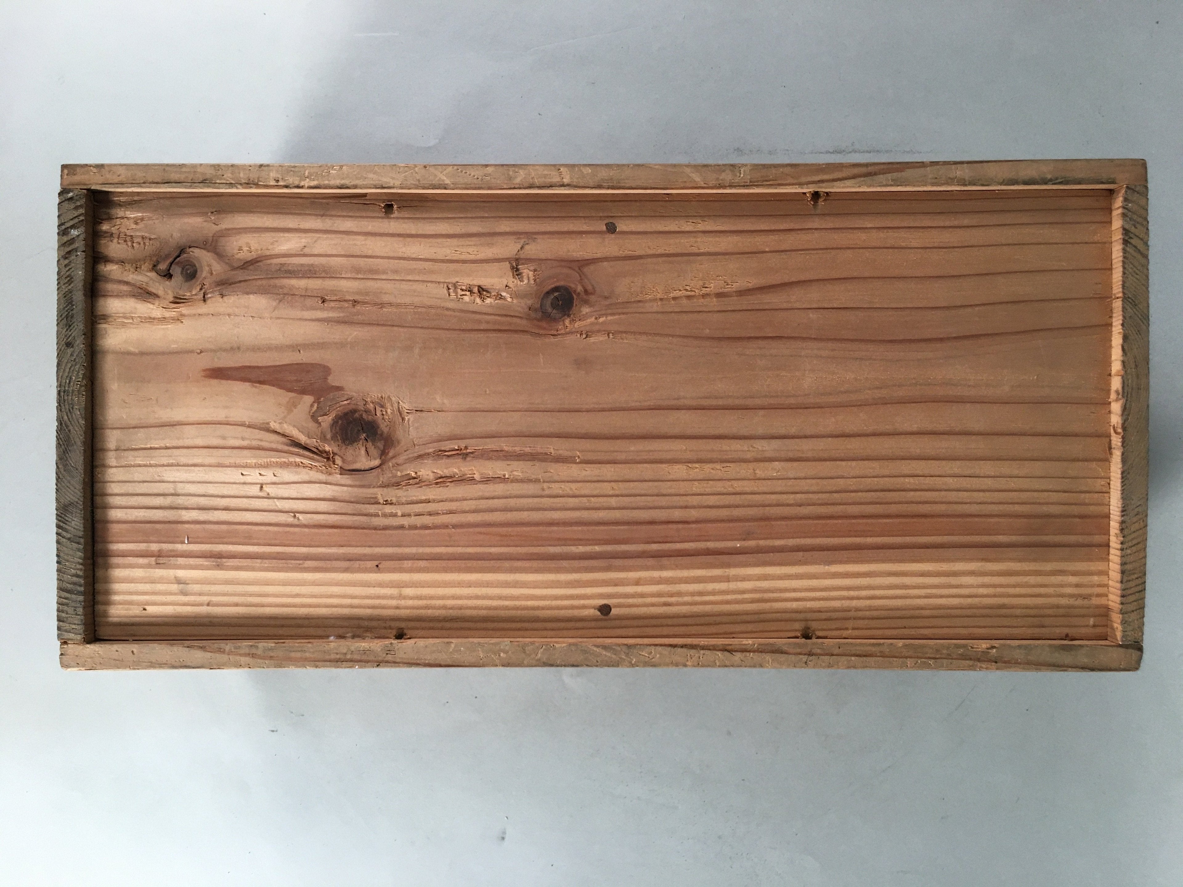 Japanese Wooden Storage Box Pottery Vtg Hako Inside 37x16.5x15cm WB765