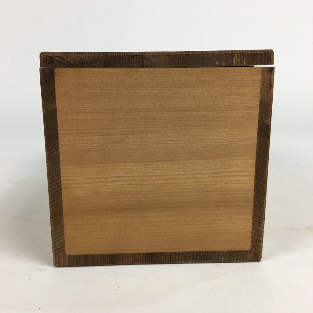 Japanese Wooden Storage Box Pottery Vtg Hako Inside 9.3x16.5x9 cm WB818