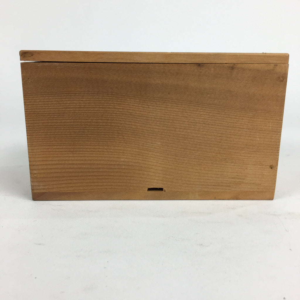 Japanese Wooden Storage Box Pottery Vtg Hako Inside 9.3x16.5x9 cm WB818