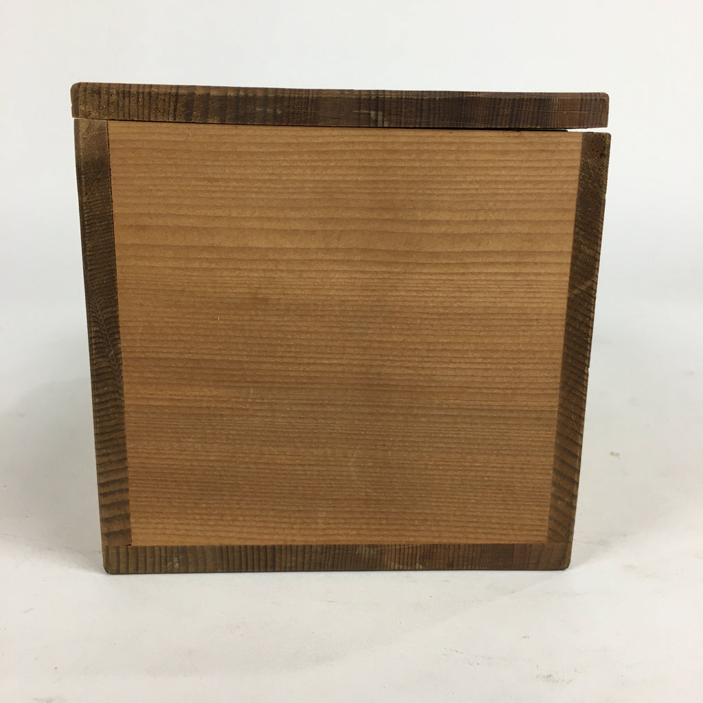 Japanese Wooden Storage Box Pottery Vtg Hako Inside 9.3x16.5x9 cm WB818