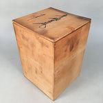 Japanese Wooden Storage Box Pottery Vtg Hako Inside17x17x25.2cm WB770