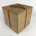 Japanese Wooden Storage Box Pottery Vtg Hako Ribbon Inside 21x21x21cm WB819