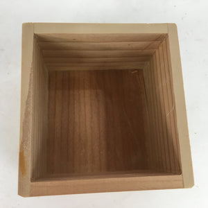 Japanese Wooden Storage Box Pottery Vtg Small Hako Inside 7.1x 6.9x5.3cm WB810