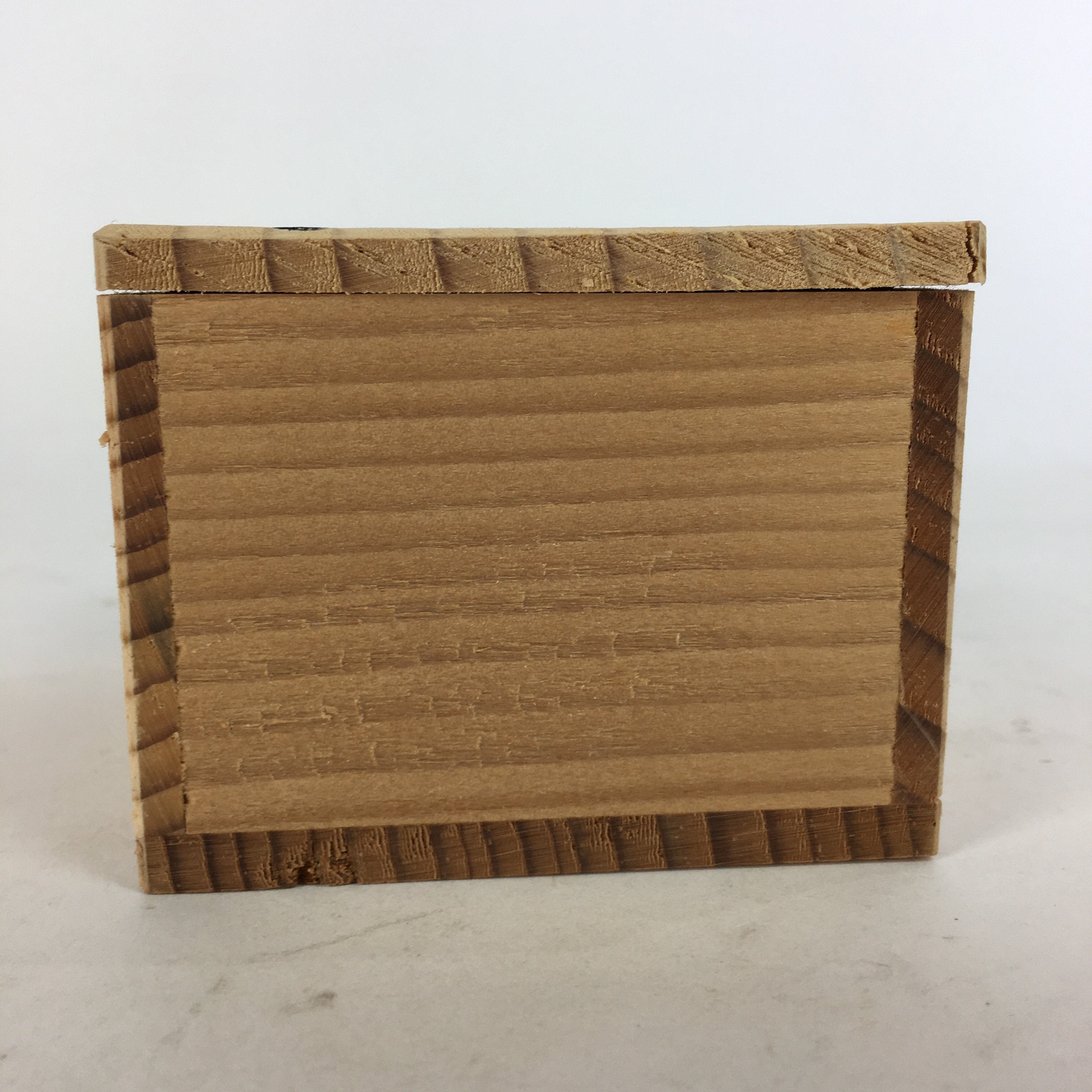 Japanese Wooden Storage Box Pottery Vtg Small Hako Inside 7.2 x 7 x 5 cm WB803
