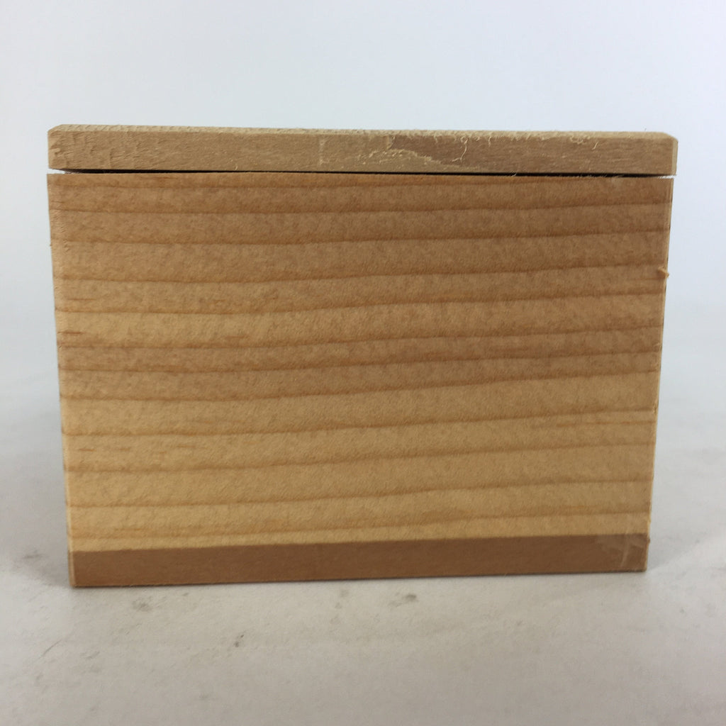Japanese Wooden Storage Box Pottery Vtg Small Hako Inside 7.2 x 7 x 5 cm WB803