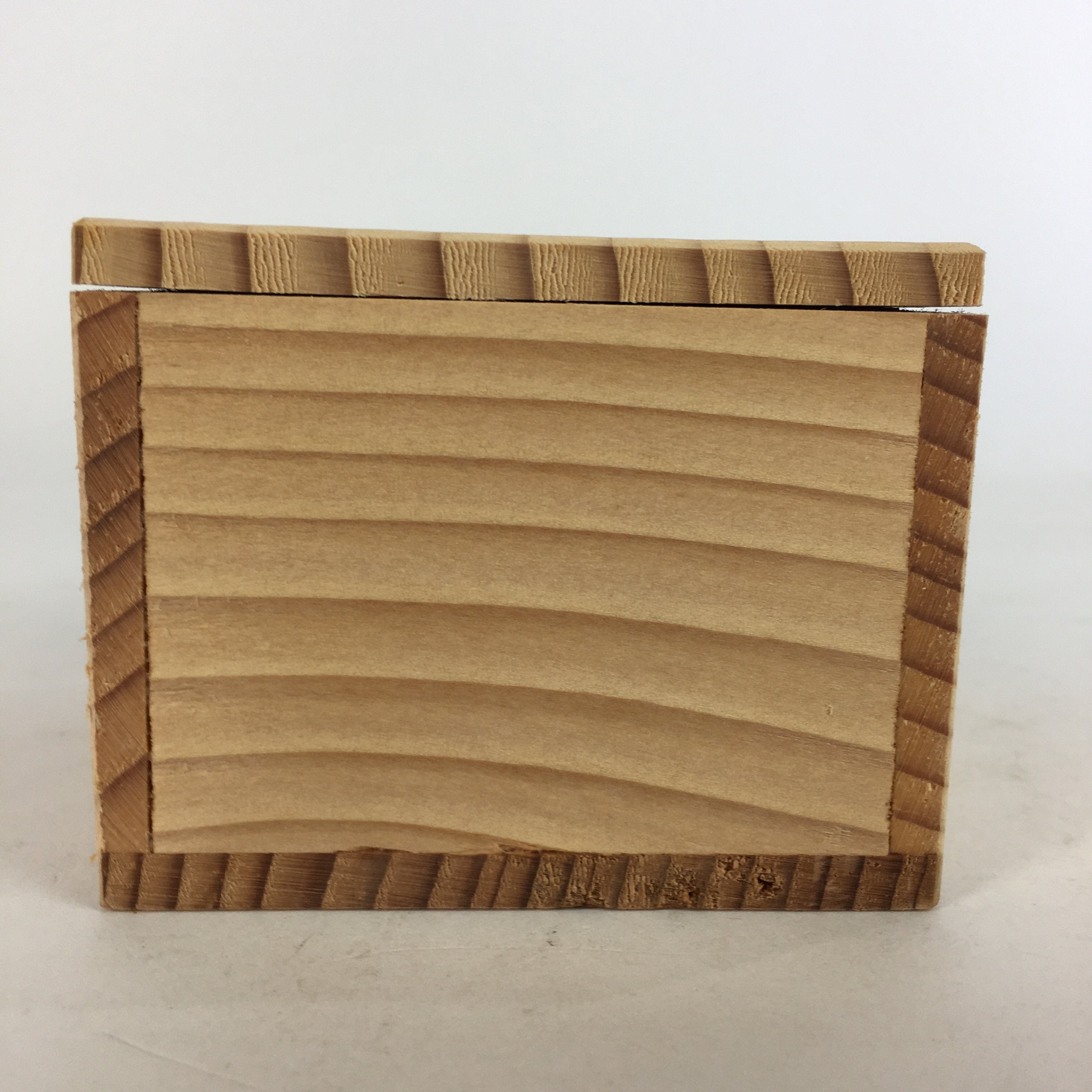Japanese Wooden Storage Box Pottery Vtg Small Hako Inside 7.2 x 7 x 5 cm WB803