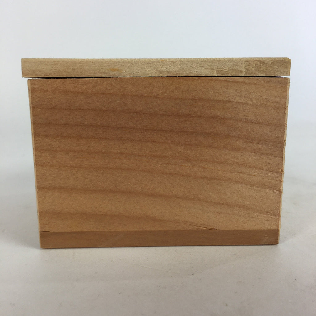 Japanese Wooden Storage Box Pottery Vtg Small Hako Inside 7.2 x 7 x 5 cm WB803