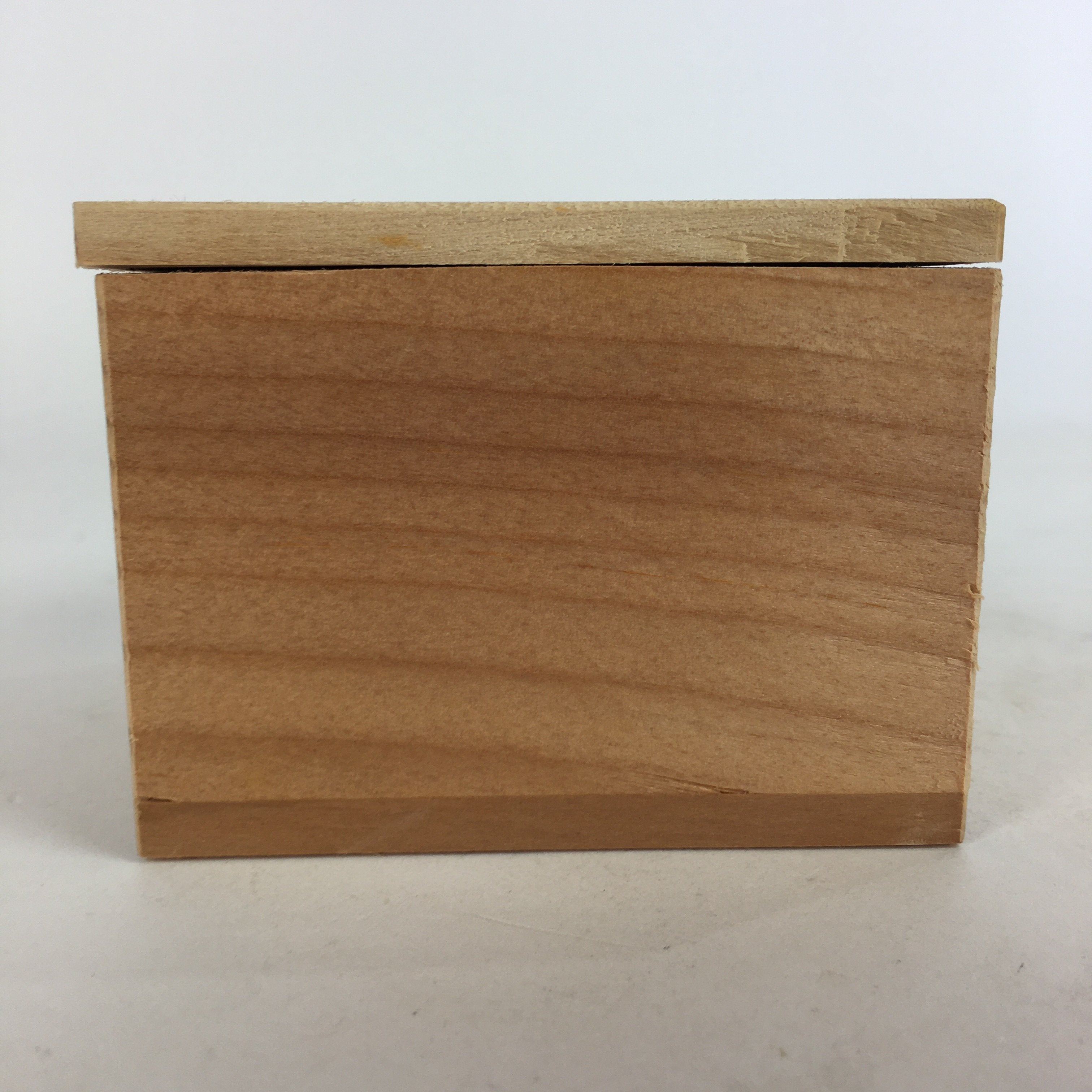 Japanese Wooden Storage Box Pottery Vtg Small Hako Inside 7.2 x 7 x 5 cm WB803