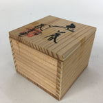 Japanese Wooden Storage Box Pottery Vtg Small Hako Inside 7x 6.9x5.4cm WB812