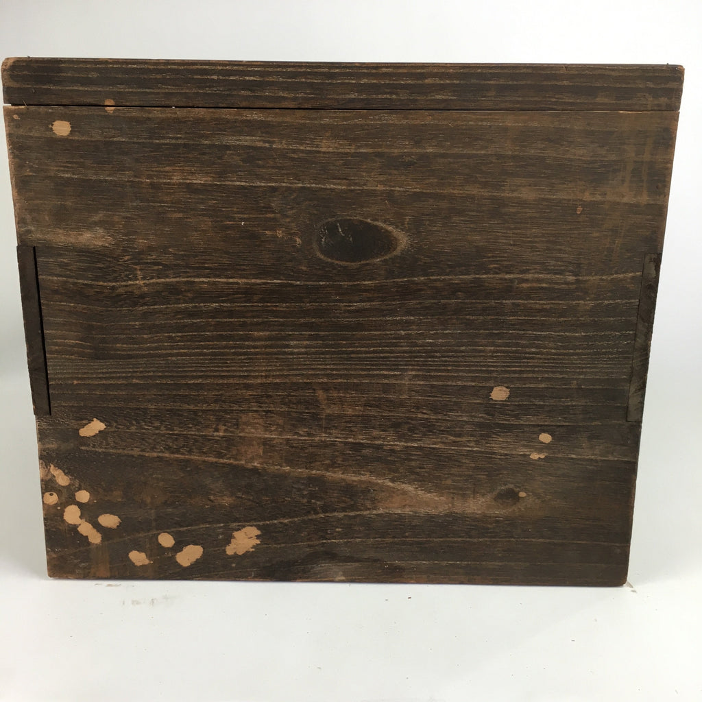 Japanese Wooden Storage Box Vtg Hako Slide Panel inside 41.7x38x31cm WB795