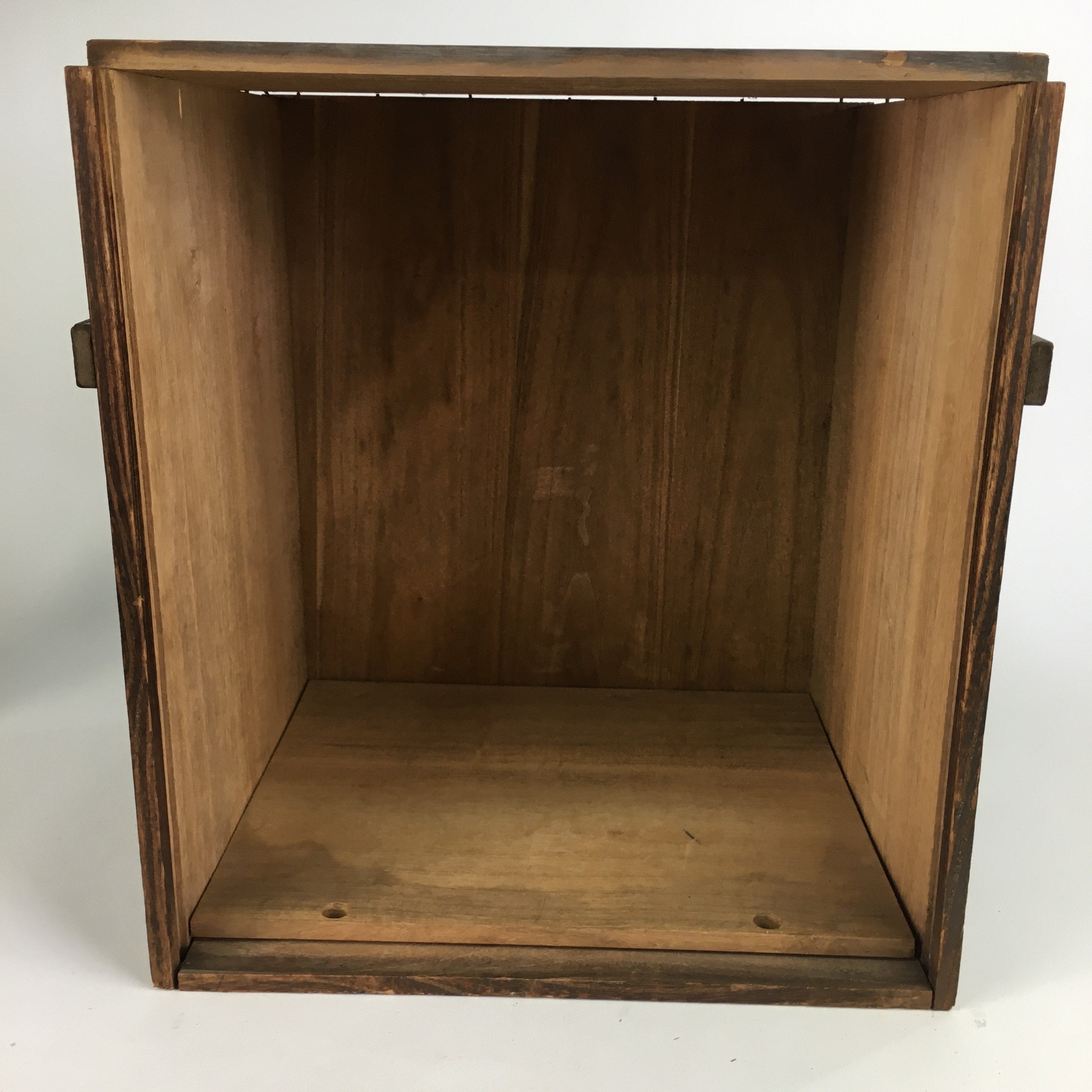 Japanese Wooden Storage Box Vtg Hako Slide Panel inside 41.7x38x31cm WB795