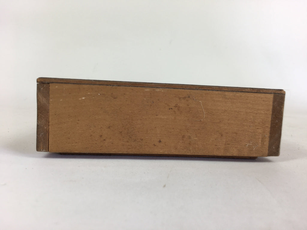 Japanese Wooden Storage Box Vtg Pottery Hako Inside 10.1x38x3.5cm WB927