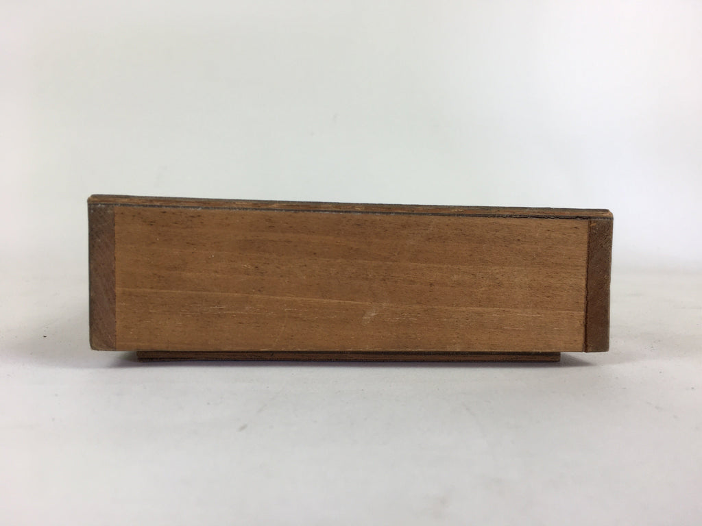 Japanese Wooden Storage Box Vtg Pottery Hako Inside 10.1x38x3.5cm WB927