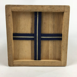 Japanese Wooden Storage Box Vtg Pottery Hako Inside 10.4x10.5x22.5cm WB842