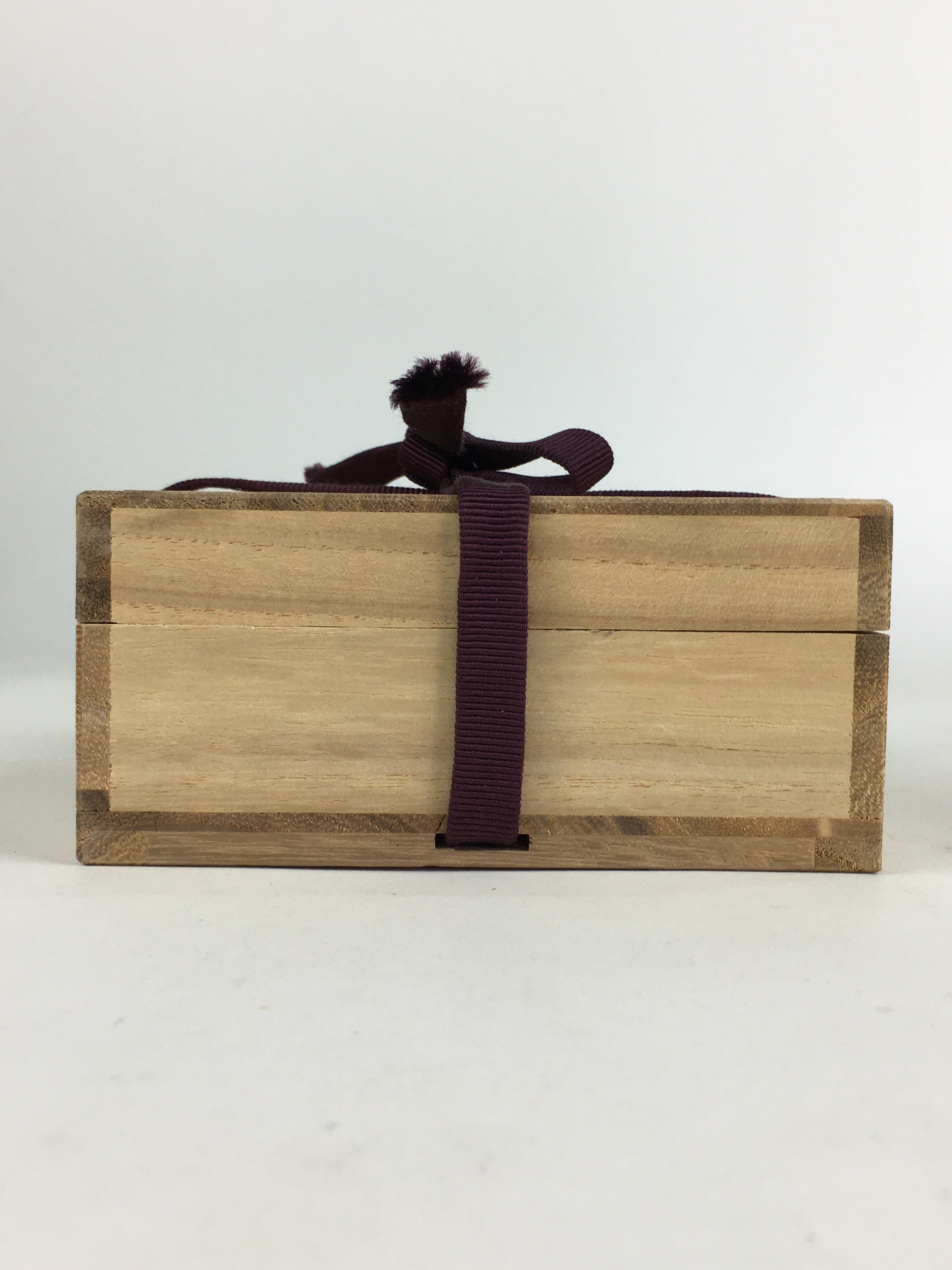 Japanese Wooden Storage Box Vtg Pottery Hako Inside 11.0x11.0x3.8cm WB934