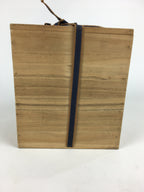 Japanese Wooden Storage Box Vtg Pottery Hako Inside 11.9x16x18cm WB864