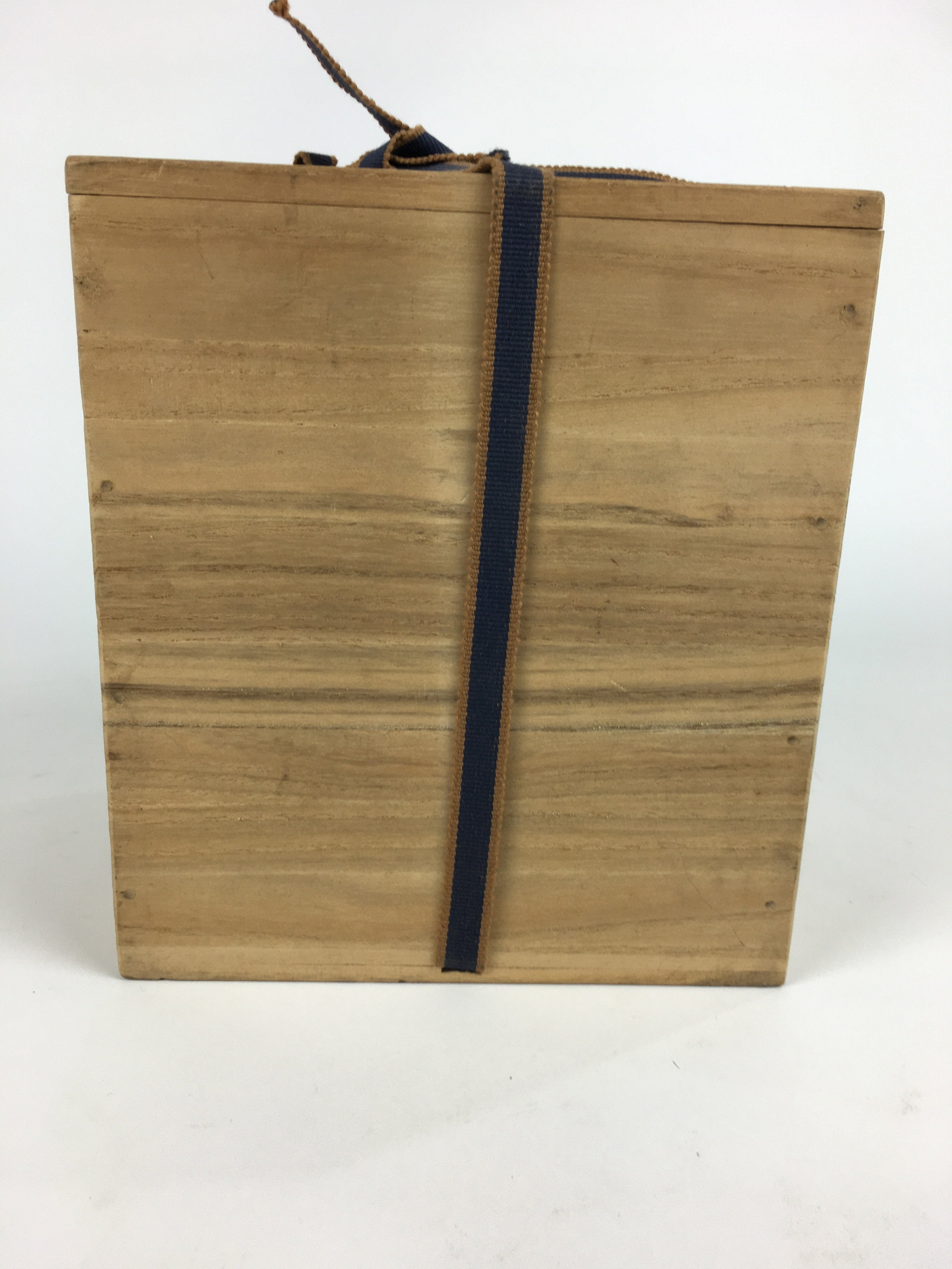 Japanese Wooden Storage Box Vtg Pottery Hako Inside 11.9x16x18cm WB864