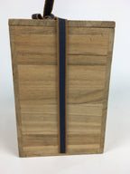 Japanese Wooden Storage Box Vtg Pottery Hako Inside 11.9x16x18cm WB864