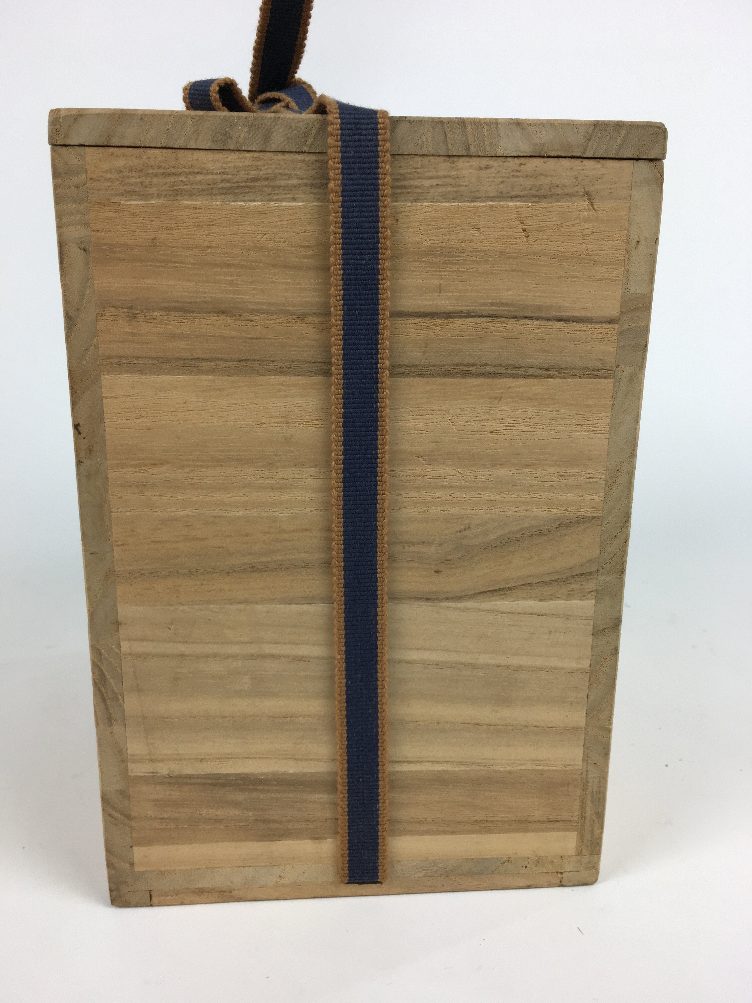 Japanese Wooden Storage Box Vtg Pottery Hako Inside 11.9x16x18cm WB864