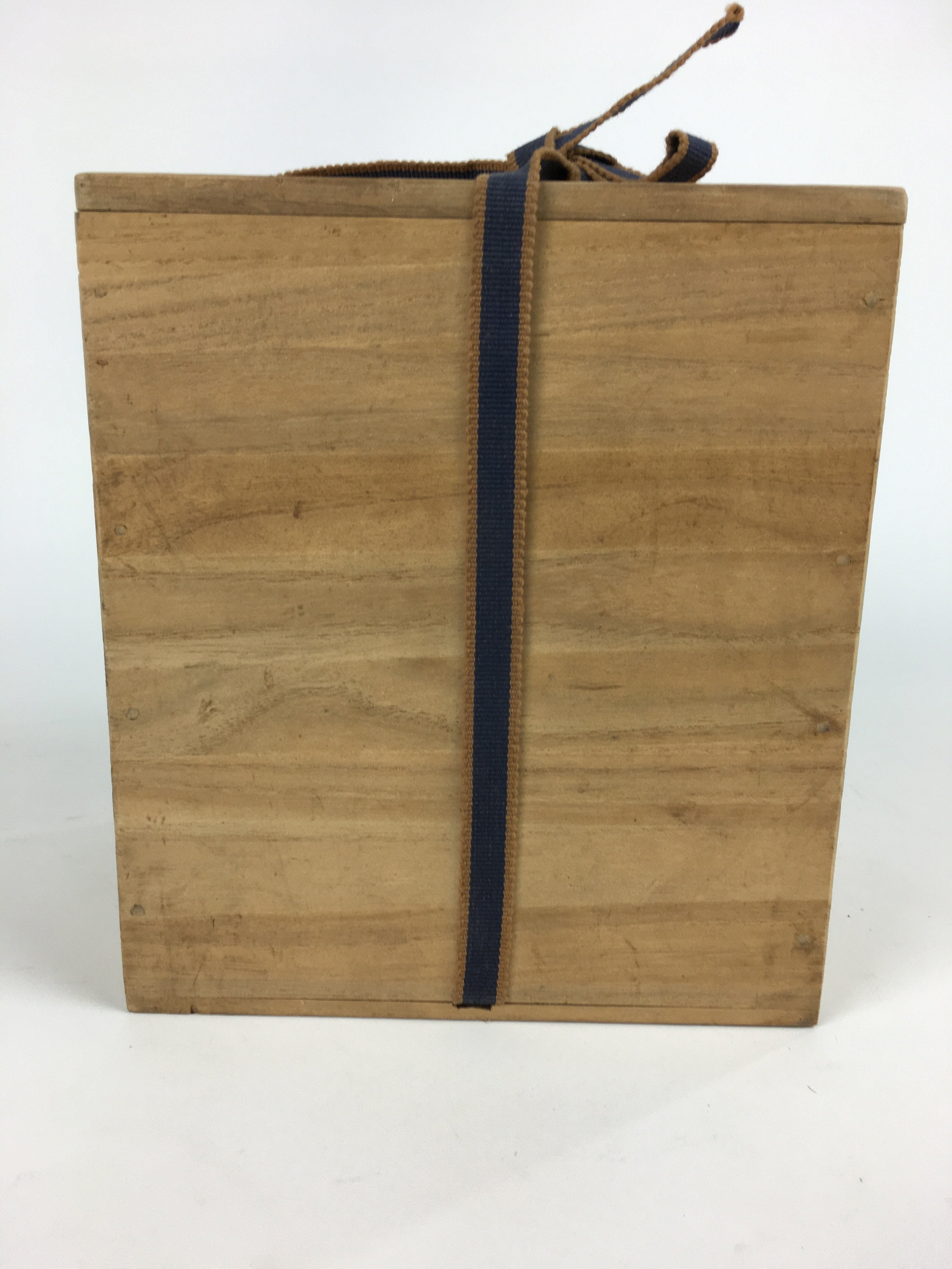 Japanese Wooden Storage Box Vtg Pottery Hako Inside 11.9x16x18cm WB864