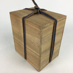Japanese Wooden Storage Box Vtg Pottery Hako Inside 11.9x16x18cm WB864
