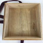 Japanese Wooden Storage Box Vtg Pottery Hako Inside 11x11.1x3.5cm WB924