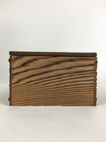 Japanese Wooden Storage Box Vtg Pottery Hako Inside 12.5x12.2x7.1cm WB937