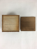 Japanese Wooden Storage Box Vtg Pottery Hako Inside 12.5x12.2x7.1cm WB937