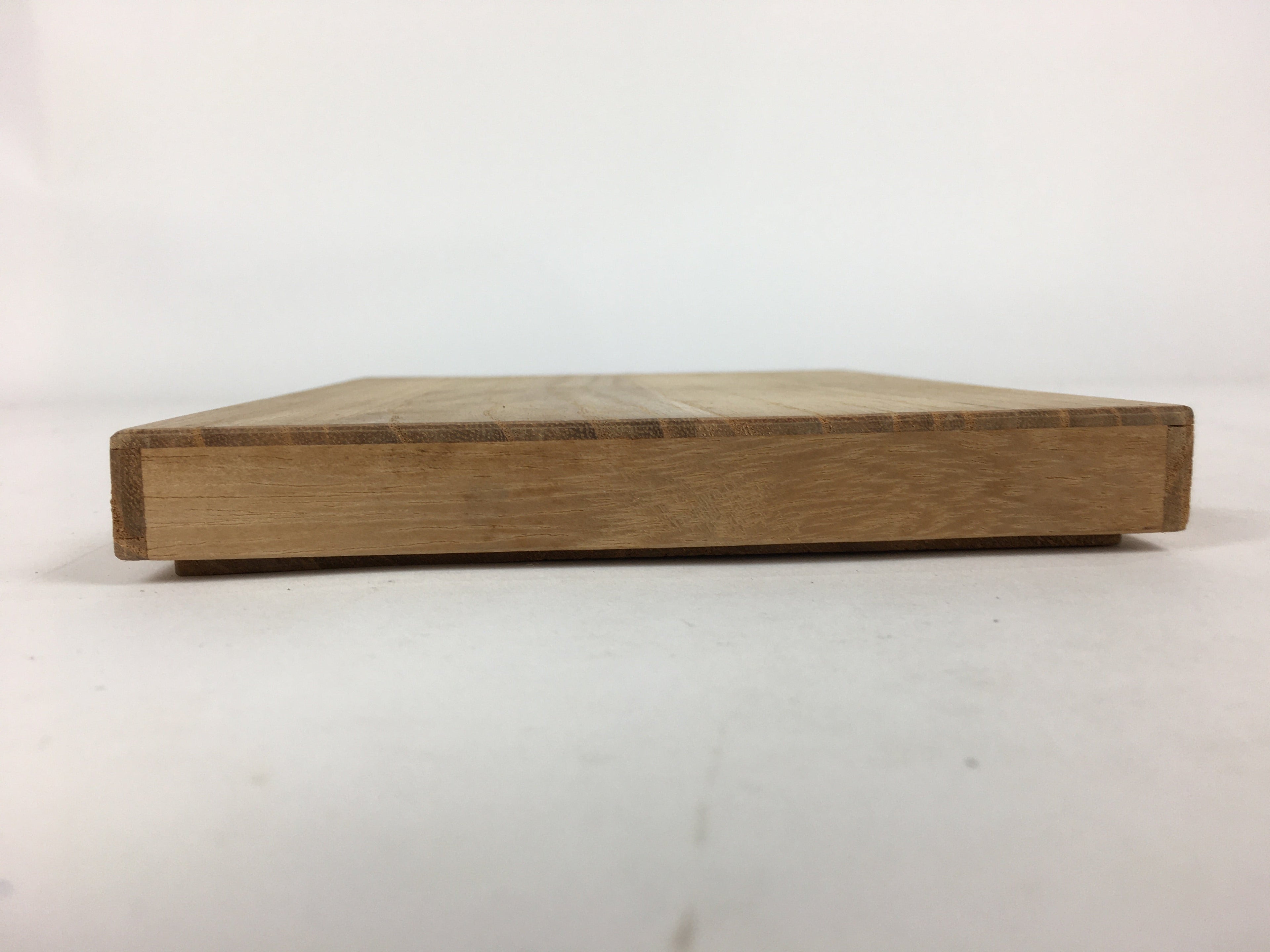 Japanese Wooden Storage Box Vtg Pottery Hako Inside 12.6x17x1.5cm WB912