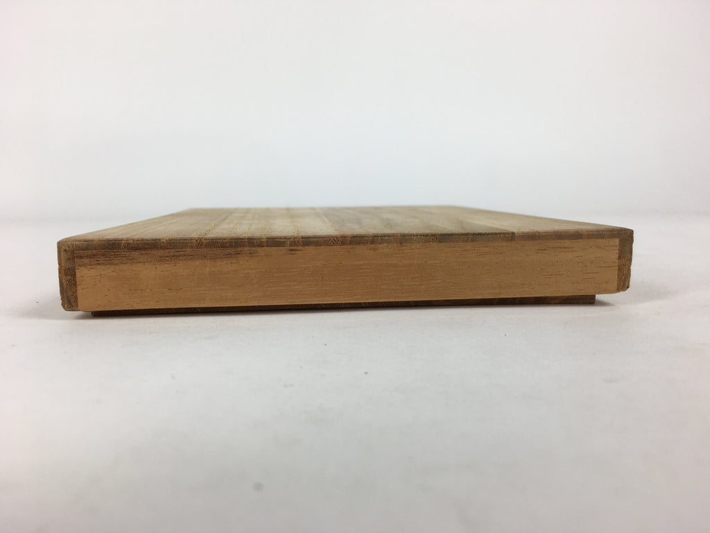 Japanese Wooden Storage Box Vtg Pottery Hako Inside 12.6x17x1.5cm WB912