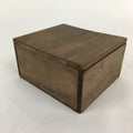 Japanese Wooden Storage Box Vtg Pottery Hako Inside 12x10.5x6 cm WB921