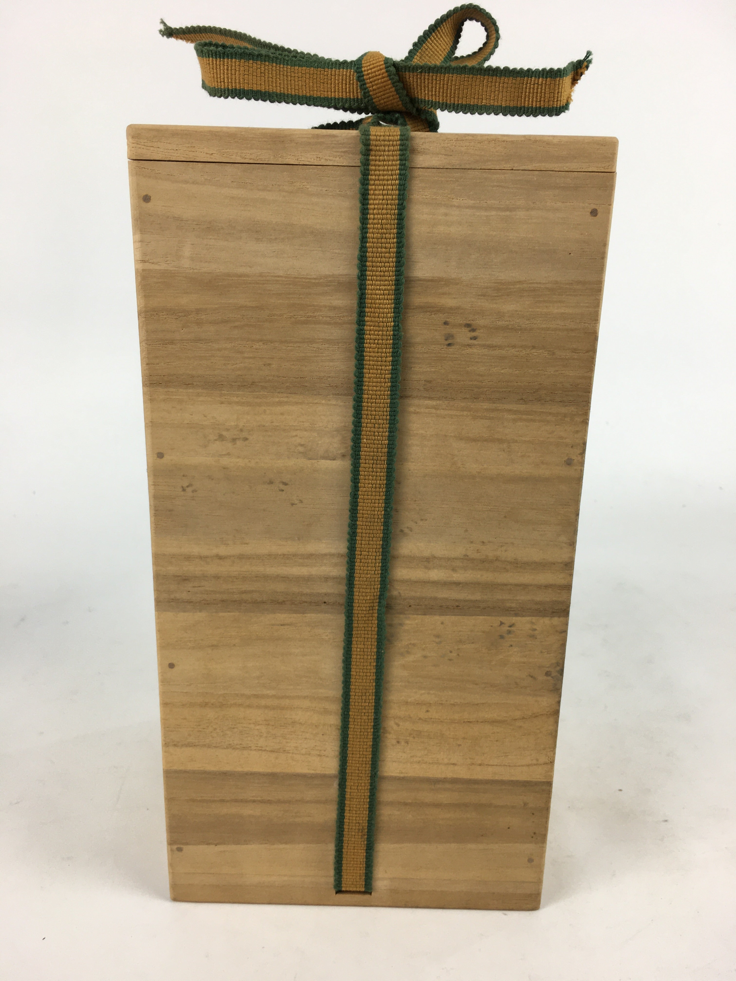 Japanese Wooden Storage Box Vtg Pottery Hako Inside 12x12x24.5 cm WB918