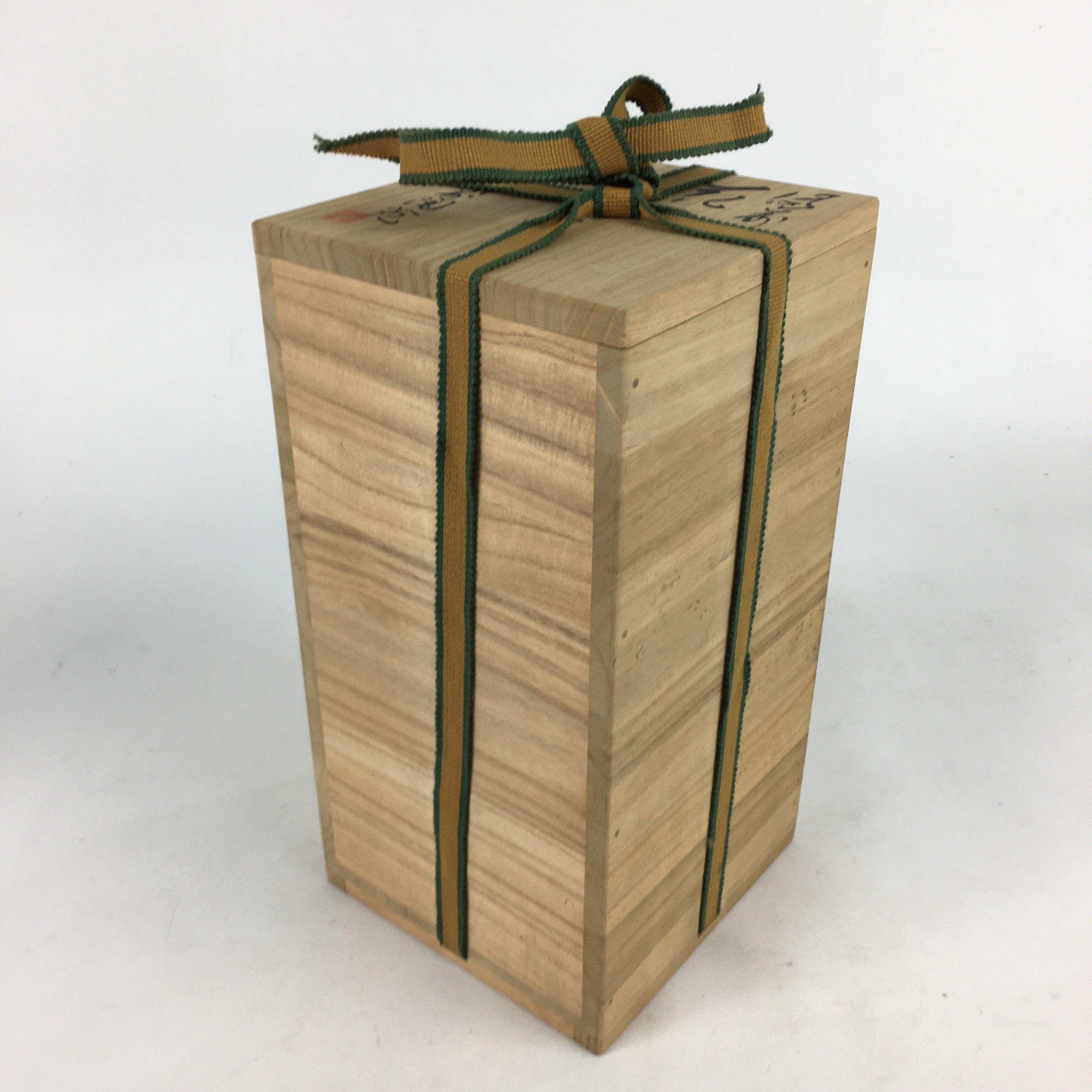 Japanese Wooden Storage Box Vtg Pottery Hako Inside 12x12x24.5 cm WB918