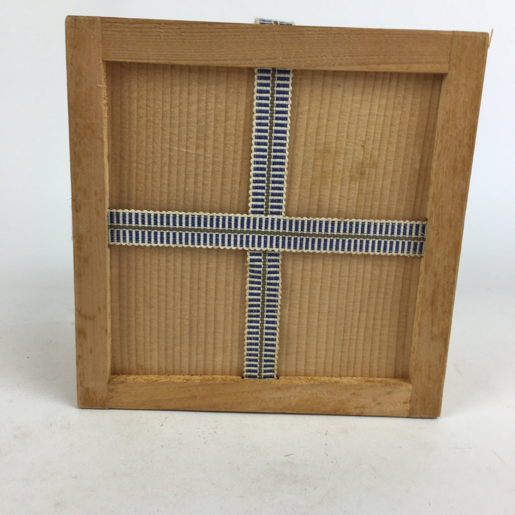 Japanese Wooden Storage Box Vtg Pottery Hako Inside 13.2x13.4x9.4cm WB851