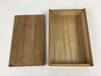 Japanese Wooden Storage Box Vtg Pottery Hako Inside 13.5x21x3.6cm WB910