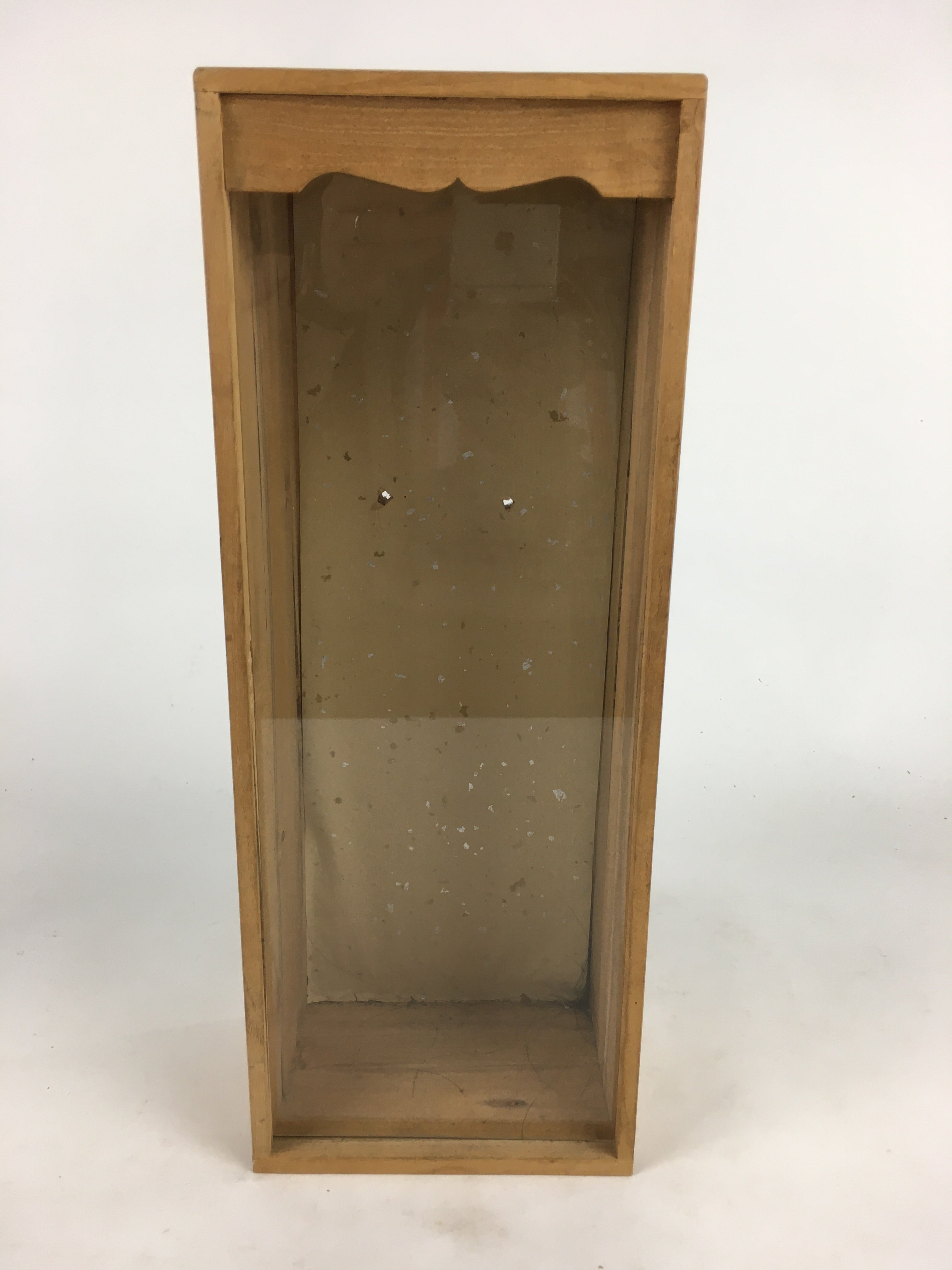 Japanese Wooden Storage Box Vtg Pottery Hako Inside 13.7x10x38 cm WB919