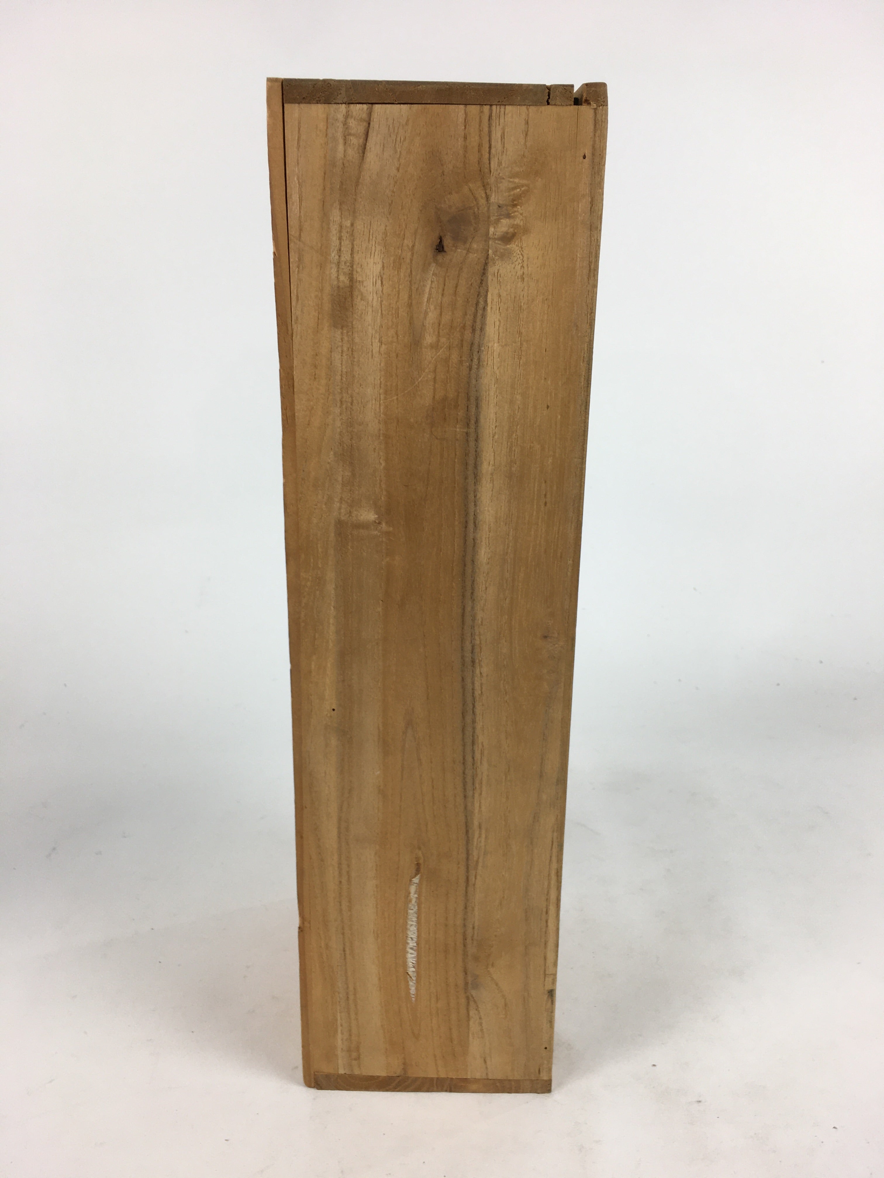 Japanese Wooden Storage Box Vtg Pottery Hako Inside 13.7x10x38 cm WB919