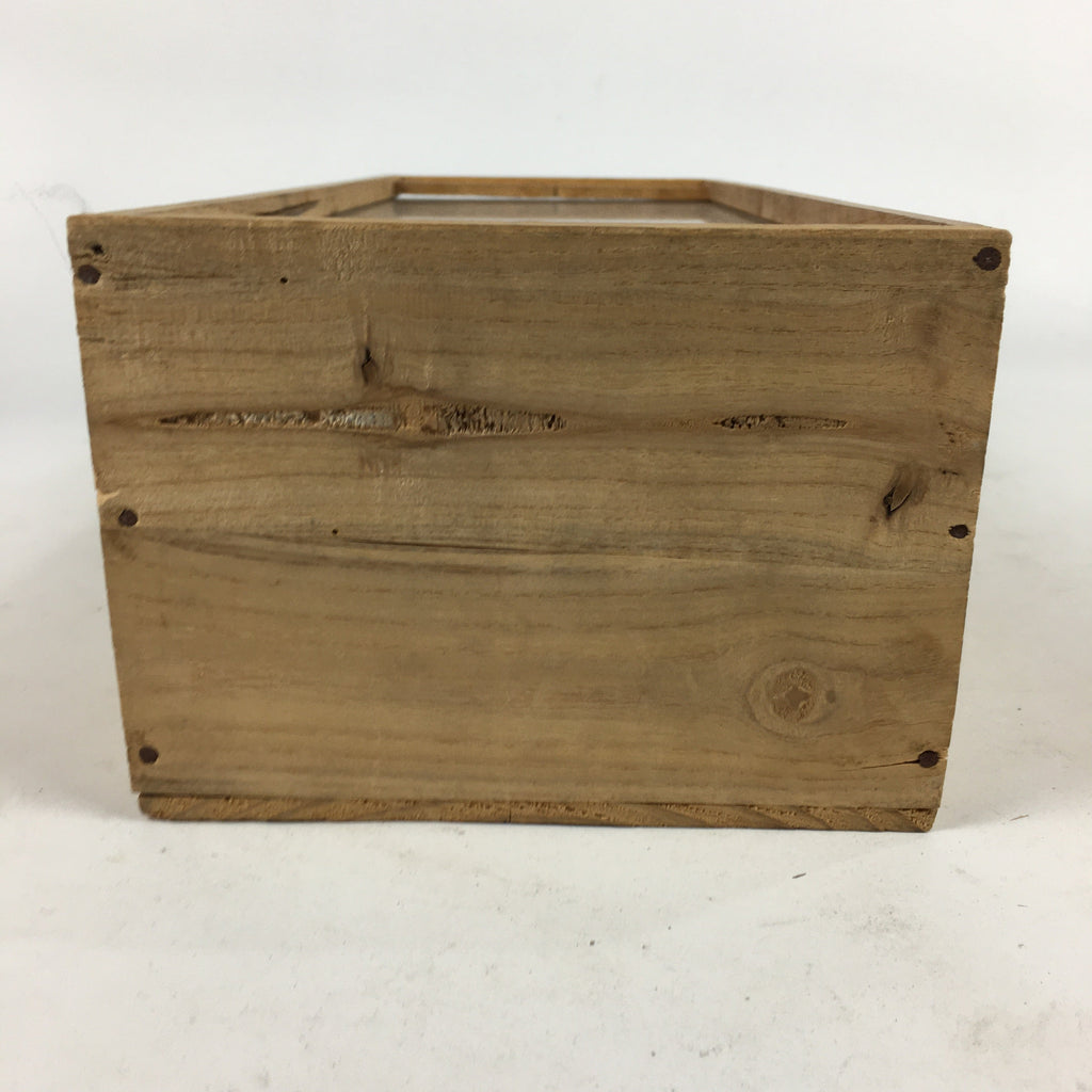 Japanese Wooden Storage Box Vtg Pottery Hako Inside 13.7x10x38 cm WB919